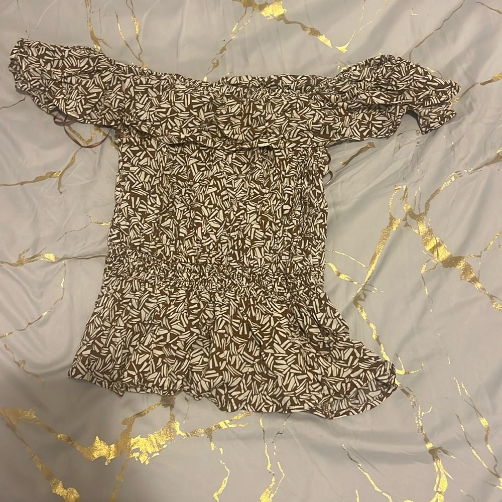 Brown and white shirt